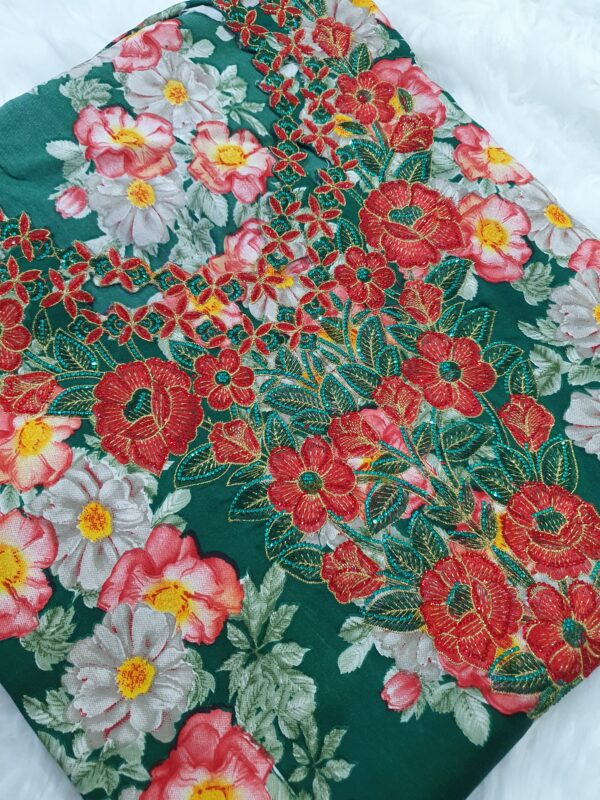 Mekhwar Vert/Rouge - Coupon de tissu – Image 2