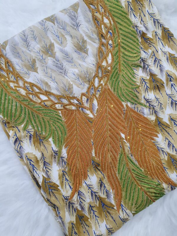 Mekhwar Moutarde/Vert - Coupon de tissu – Image 2